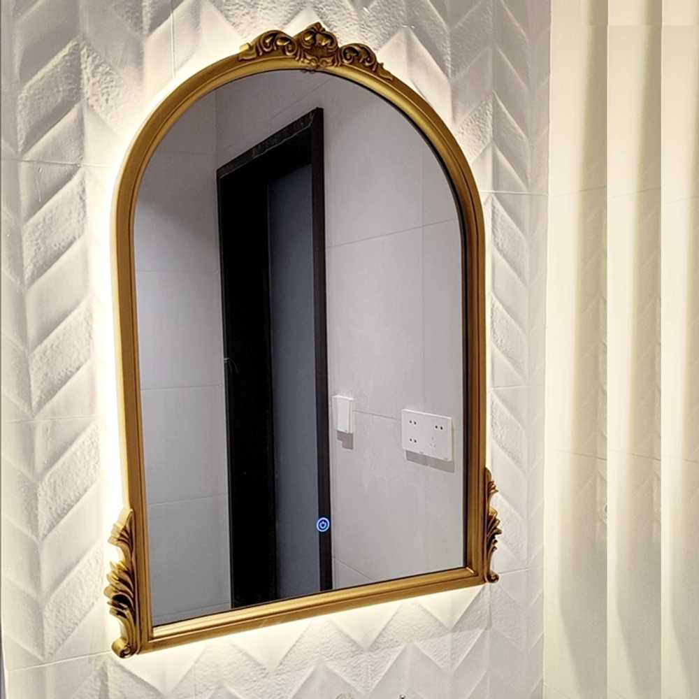 레트로 거울 빈티지 무드 포인트 데코 카페 프레임형 60x80cm 골드 - 상세 이미지 2