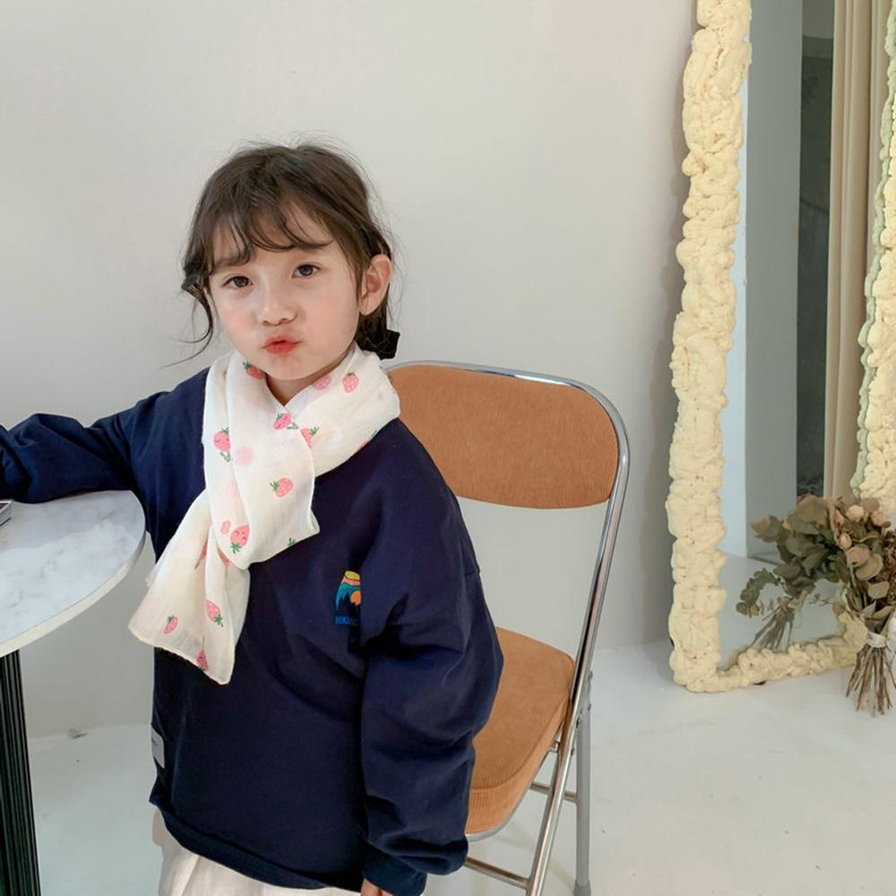 딸기 롱 스카프 면 캐주얼 코튼 키즈 어린이 사계절 머플러 - 상세 이미지 3
