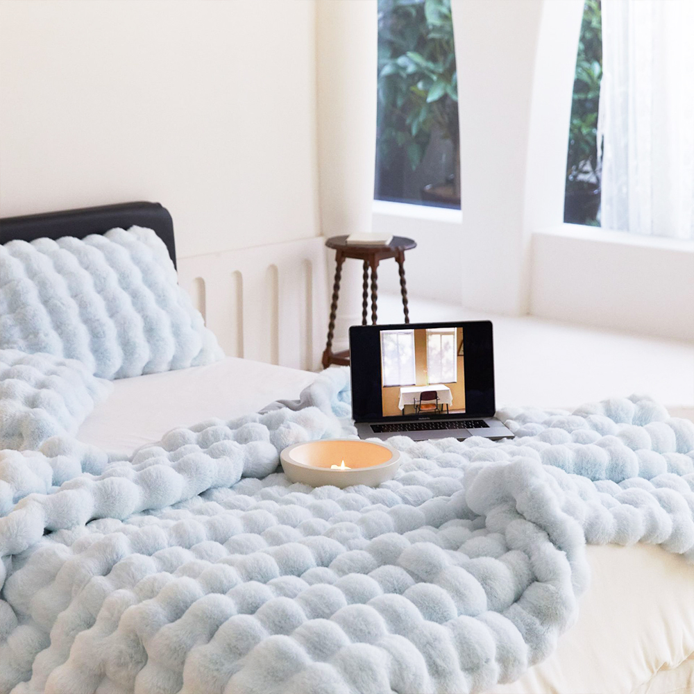 몽루아 이중보온 두꺼운 담요 겨울 소파 이불 블랭킷 극세사 담요 중형