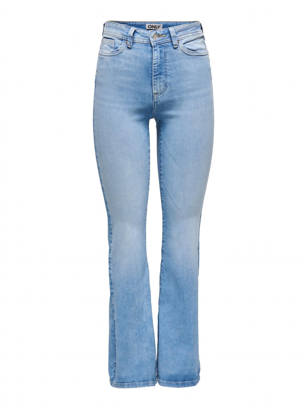 온리 하이웨이스트 플레어핏 연청 데님 팬츠 15361594_2116 BLUE / LIGHT BLUE DENIM - 상세 이미지 3