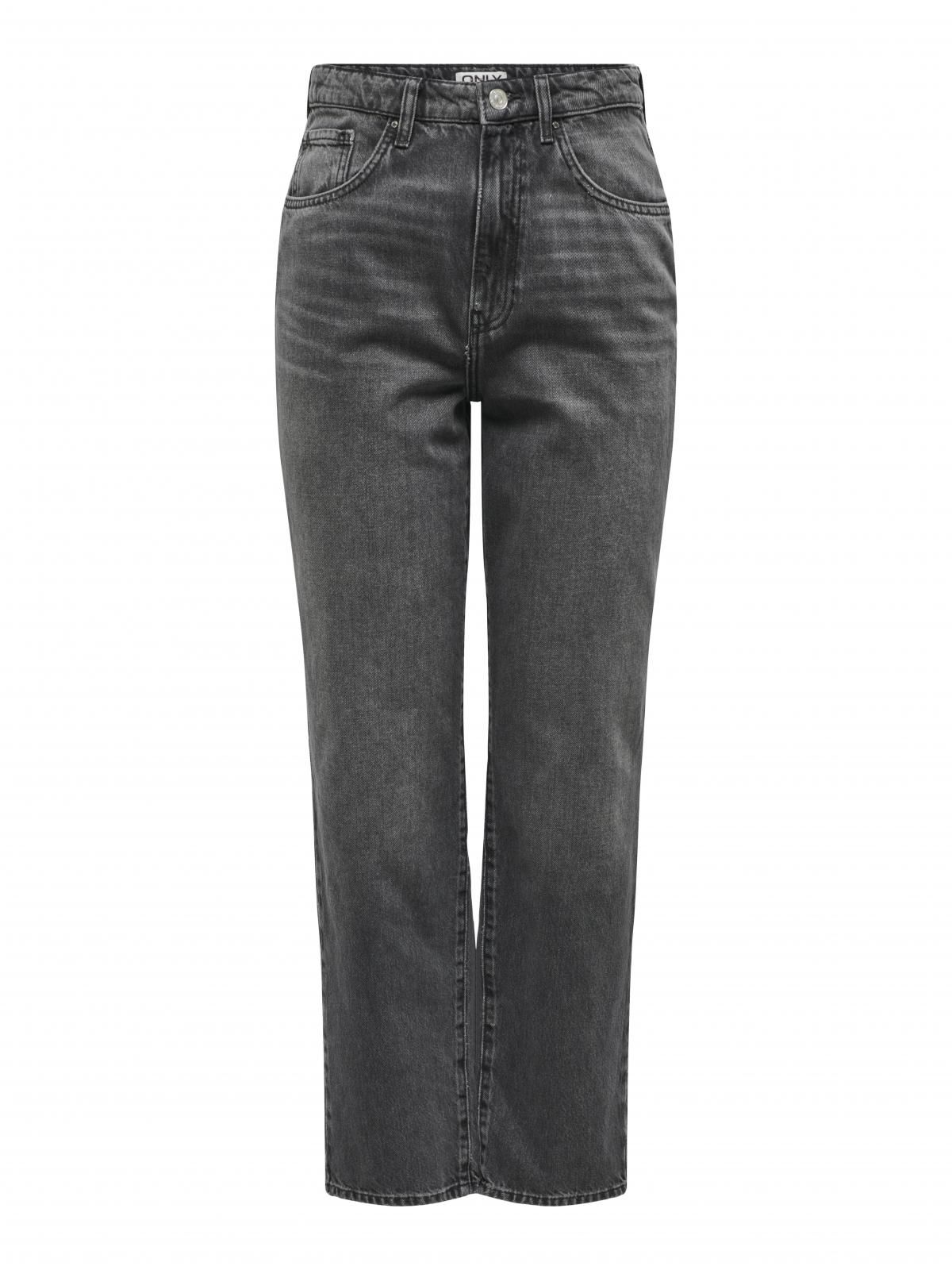 온리 미드웨이스트 스트레이트핏 데님 팬츠 15325107_2104 GREY / DARK GREY DENIM - 상세 이미지 3