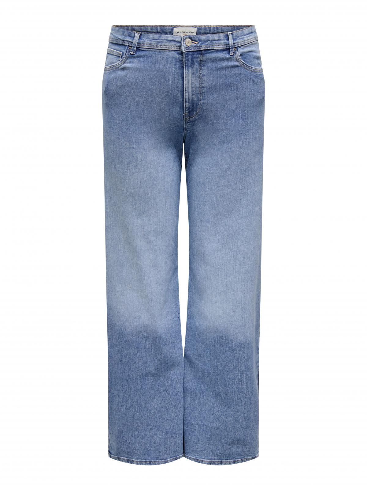 온리 플러스사이즈 와이드핏 데님 팬츠 15356495_2116 BLUE / LIGHT BLUE DENIM - 상세 이미지 3