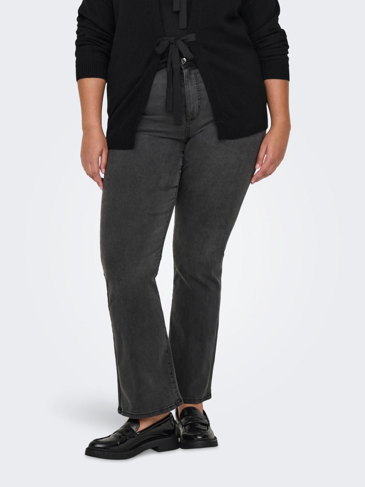 온리 커브핏 하이웨이스트 플레어 데님 진 15344606_2104 GREY / DARK GREY DENIM - 상품 이미지