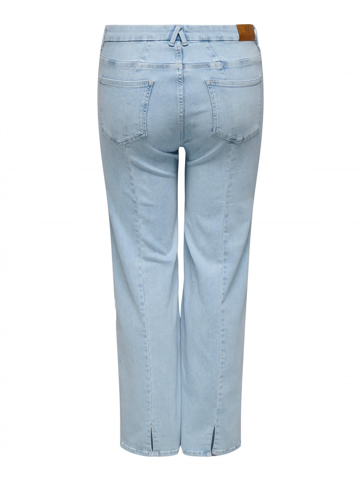 온리 플러스사이즈 와이드핏 데님 팬츠 15352074_2116 BLUE / LIGHT BLUE DENIM - 상세 이미지 4
