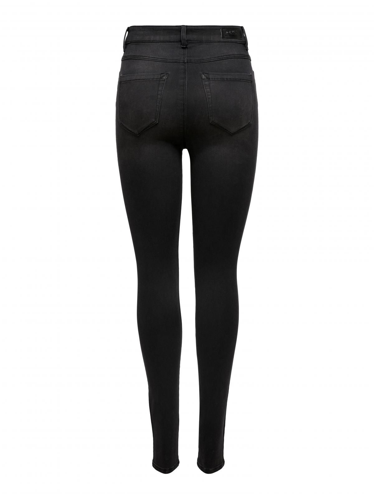 온리 하이웨이스트 블랙 스키니핏 데님 팬츠 15247721_2103 BLACK / BLACK DENIM - 상세 이미지 4