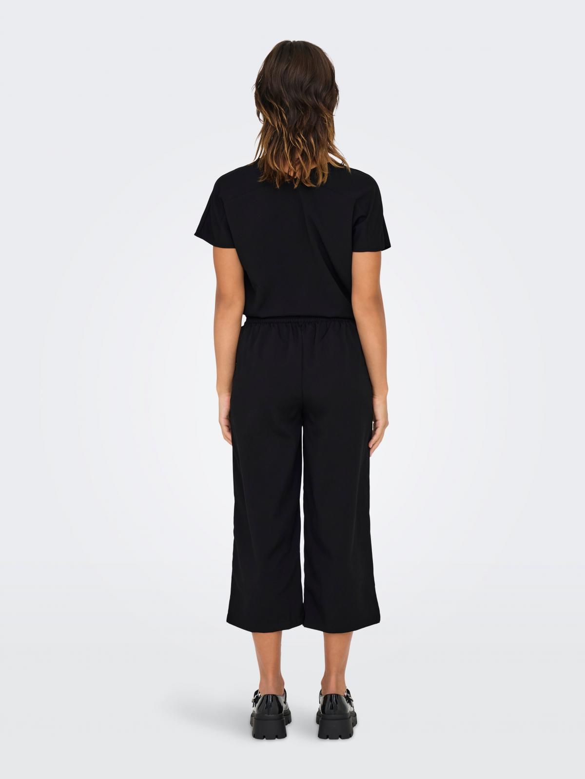 온리 와이드핏 팔라조 팬츠 블랙 레귤러핏 벨트 15342658_2161 BLACK / BLACK - 상세 이미지 2
