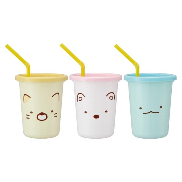 스밋코구라시 스트로우 빨대물컵 3p세트 320ml / 파티컵 - 상품 이미지