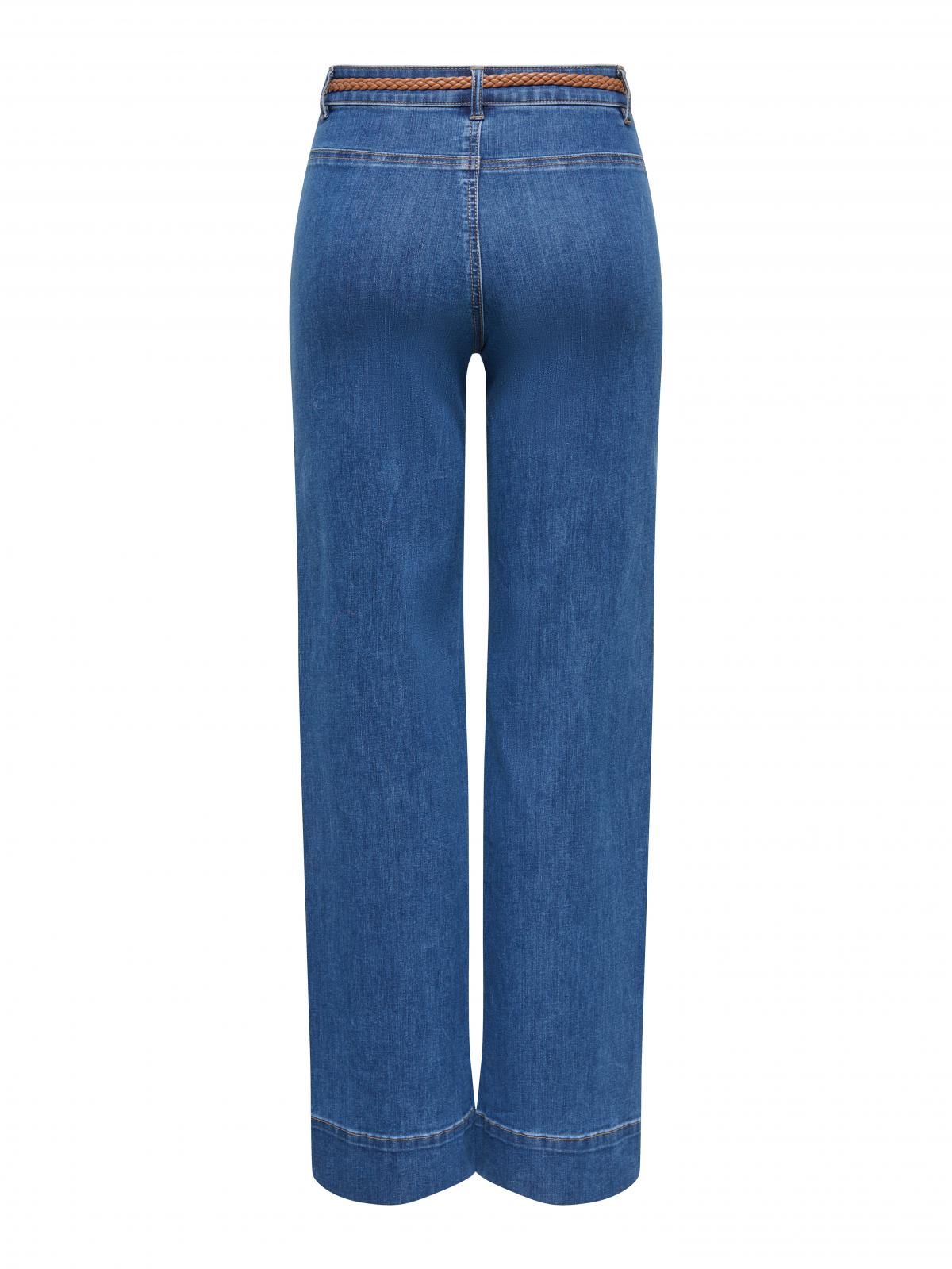 온리 하이웨이스트 데님 와이드핏 진 15360565_2114 BLUE / DARK BLUE DENIM - 상세 이미지 4
