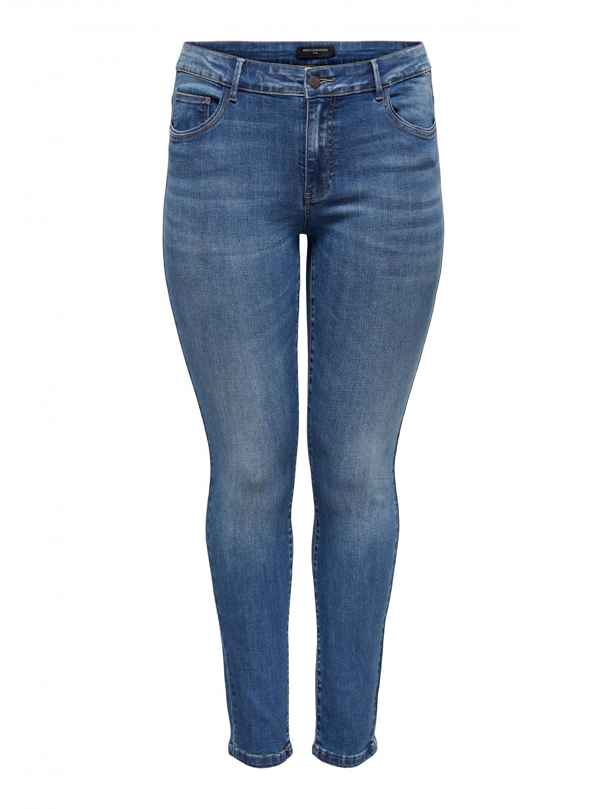온리 빅사이즈 미드웨이스트 스키니핏 진 15233370_2115 BLUE / MEDIUM BLUE DENIM - 상세 이미지 3