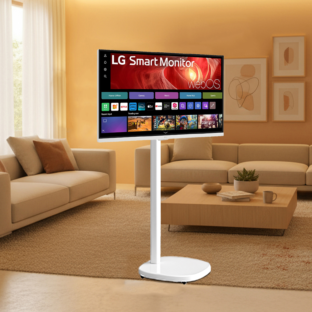 LG 스마트TV 이동식 티비 이동형스탠드 68.4cm(27인치), 4K, 큐브스탠드