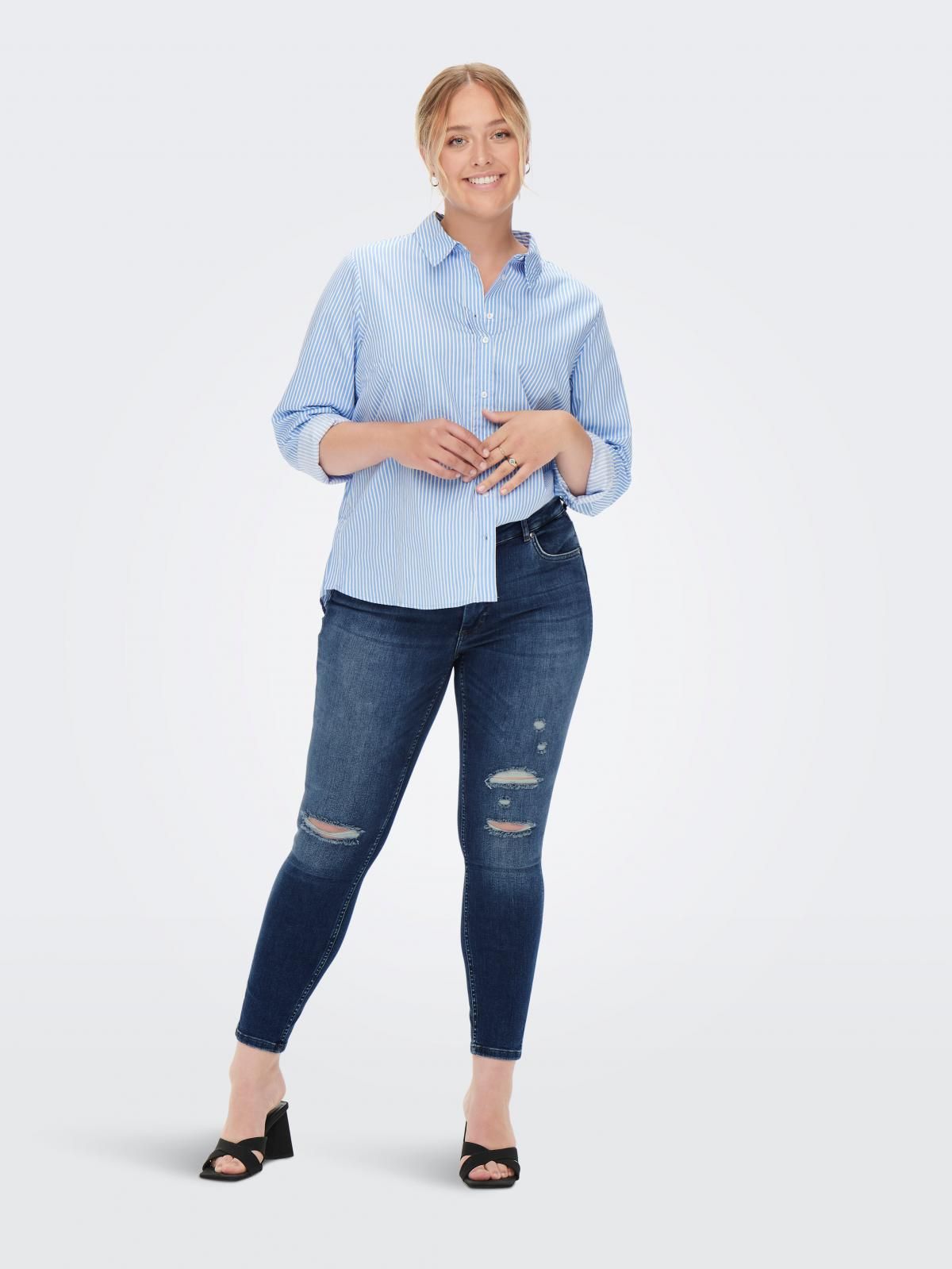 온리 미드웨이스트 테크니컬 스키니핏 진 15267793_2115 BLUE / MEDIUM BLUE DENIM - 상세 이미지 5