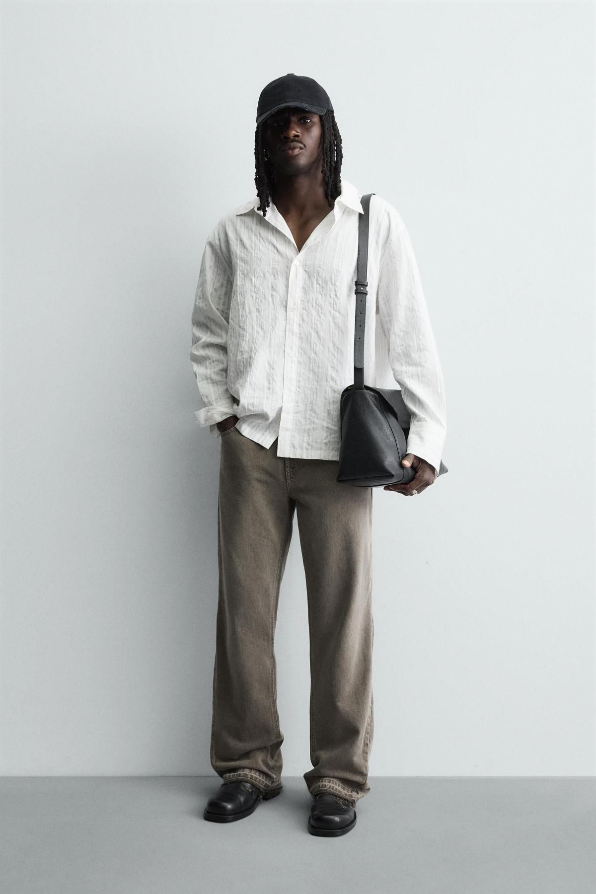 자라 코튼 데님 플레어핏 부츠컷 팬츠 0840/353 CAMEL - 상세 이미지 2