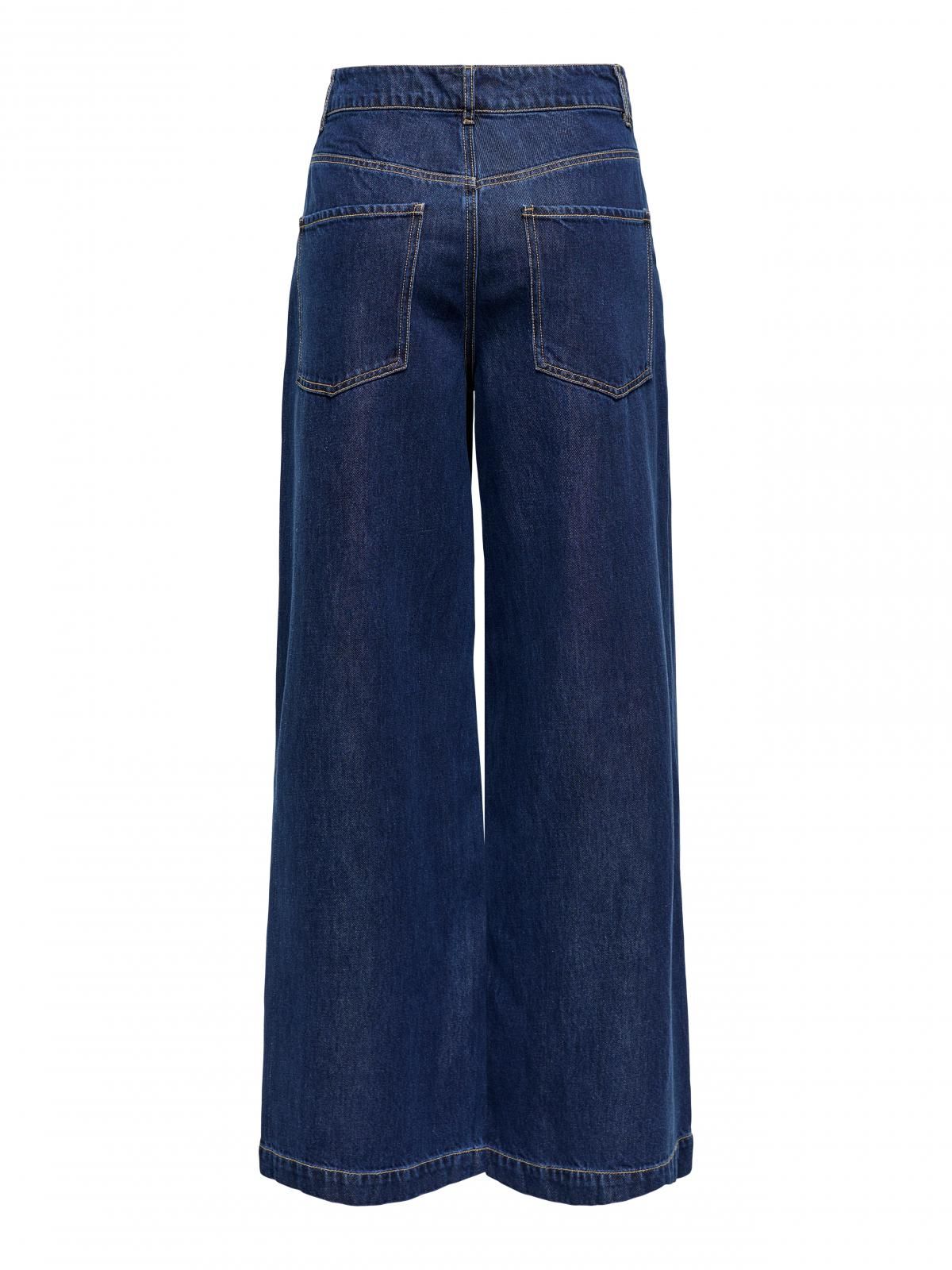 온리 와이드핏 데님 미드웨이스트 진청 청바지 15365678_2114 BLUE / DARK BLUE DENIM - 상세 이미지 2