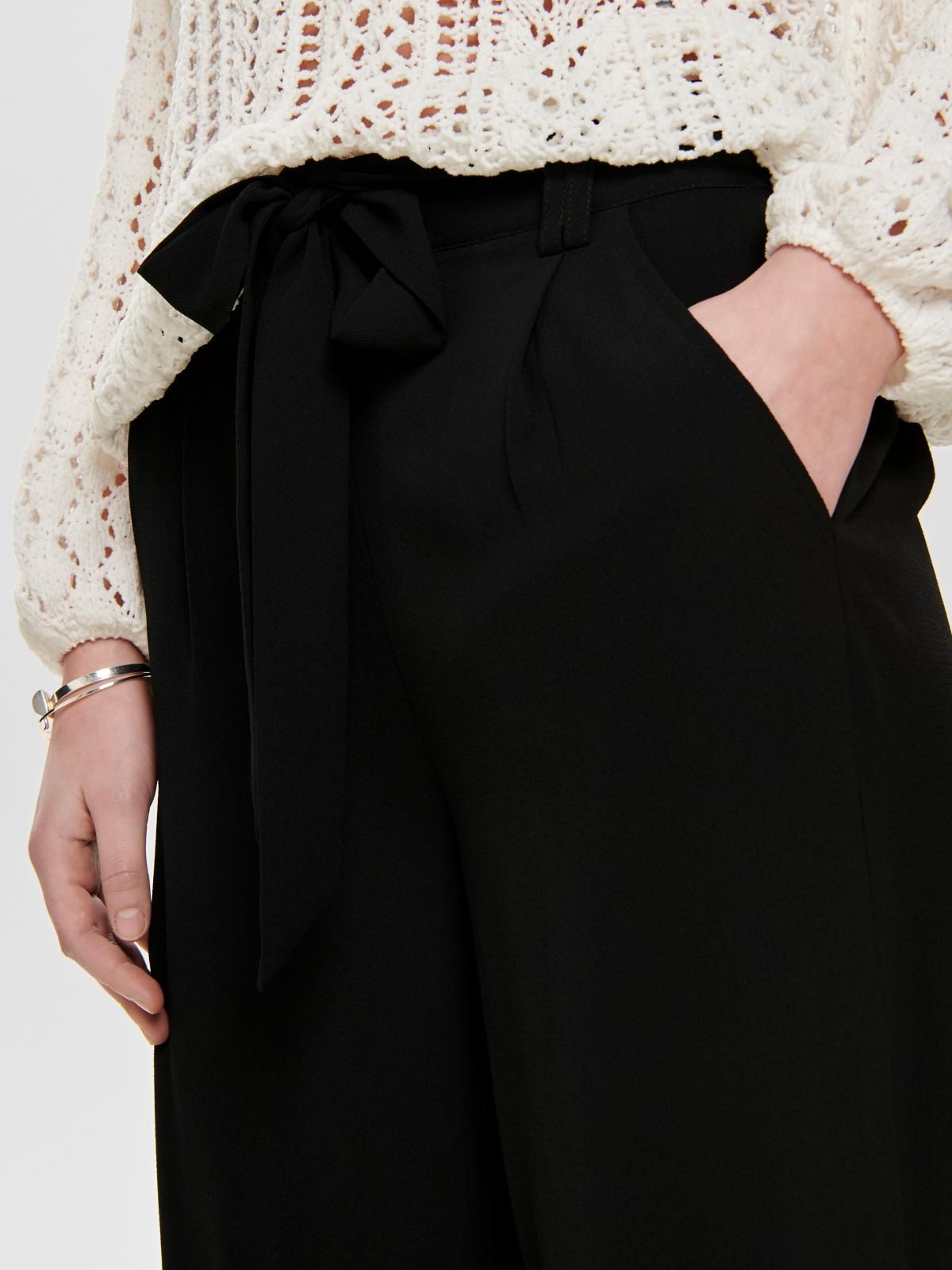 온리 와이드핏 크롭 팔라초 팬츠 벨트 블랙 15174974_2161 BLACK / BLACK 이미지 7