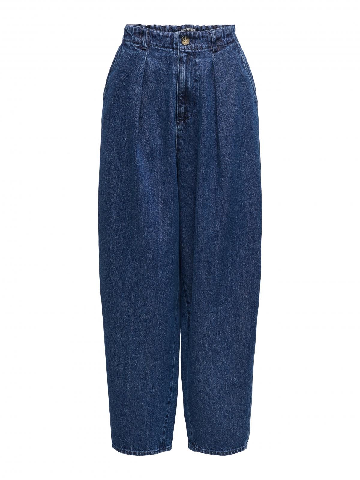 온리 하이웨이스트 테크니컬 벌룬핏 데님 팬츠 15339183_2114 BLUE / DARK BLUE DENIM - 상세 이미지 3