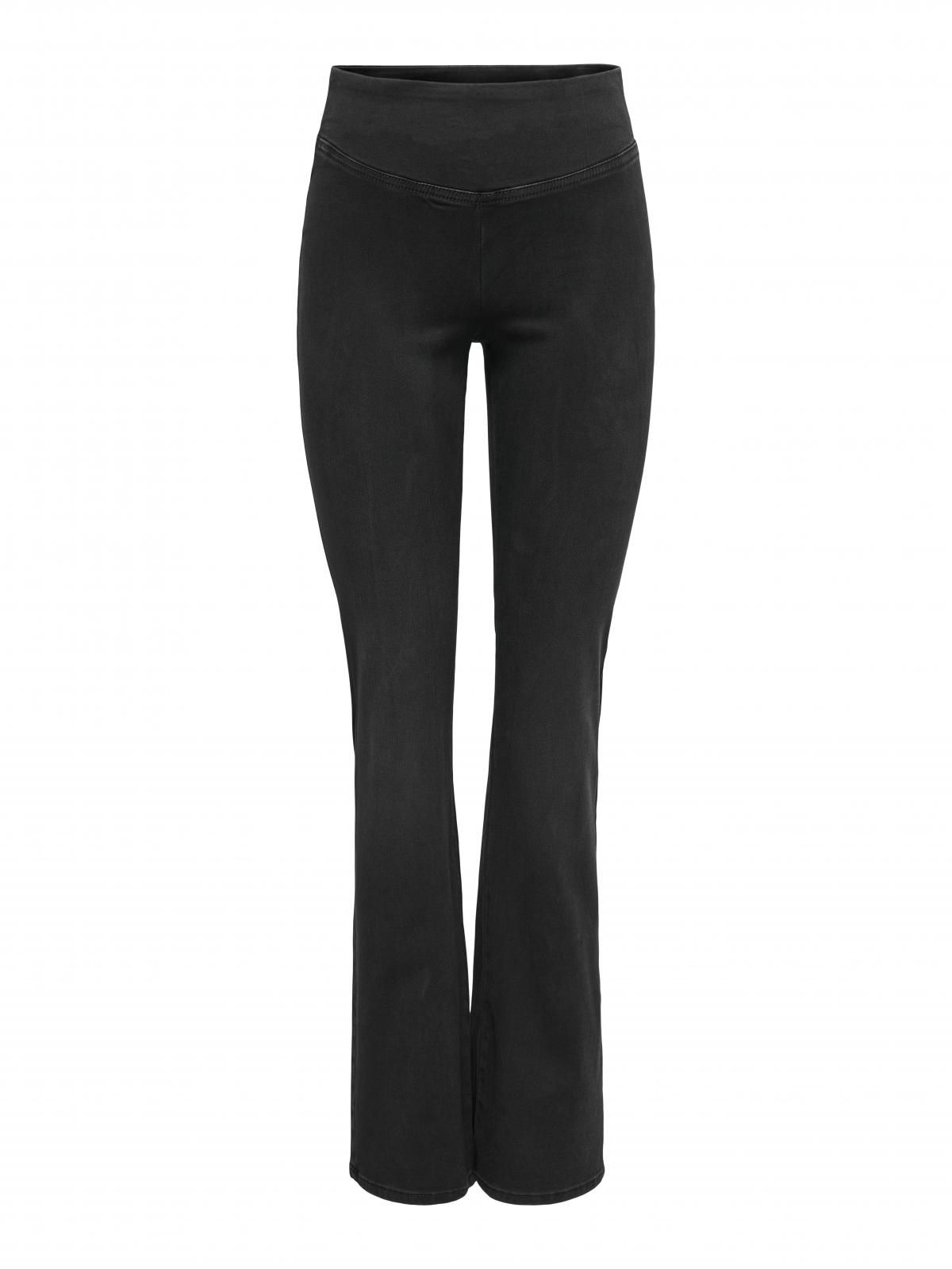 온리 미드웨이스트 플레어핏 흑청 데님 팬츠 15347113_8183 BLACK / WASHED BLACK - 상세 이미지 3