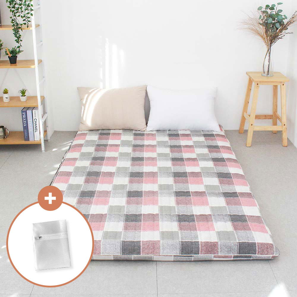 아르떼베딩 국산 순면누빔 요매트 (솜포함) 바닥요 스테이 핑크 싱글 5cm