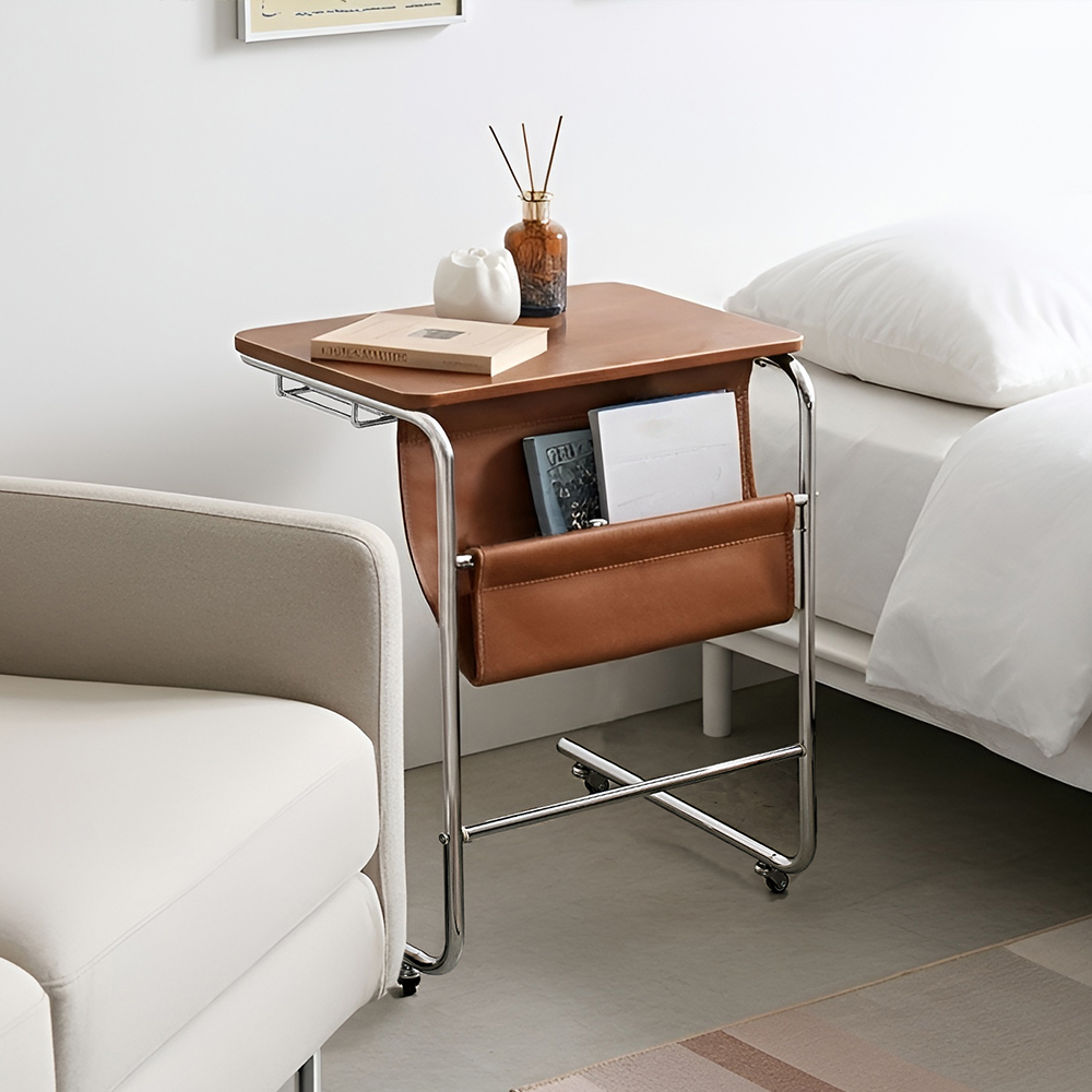 소파옆 티테이블 소파사이드테이블 이동식 거실 철제 수납형 블랙