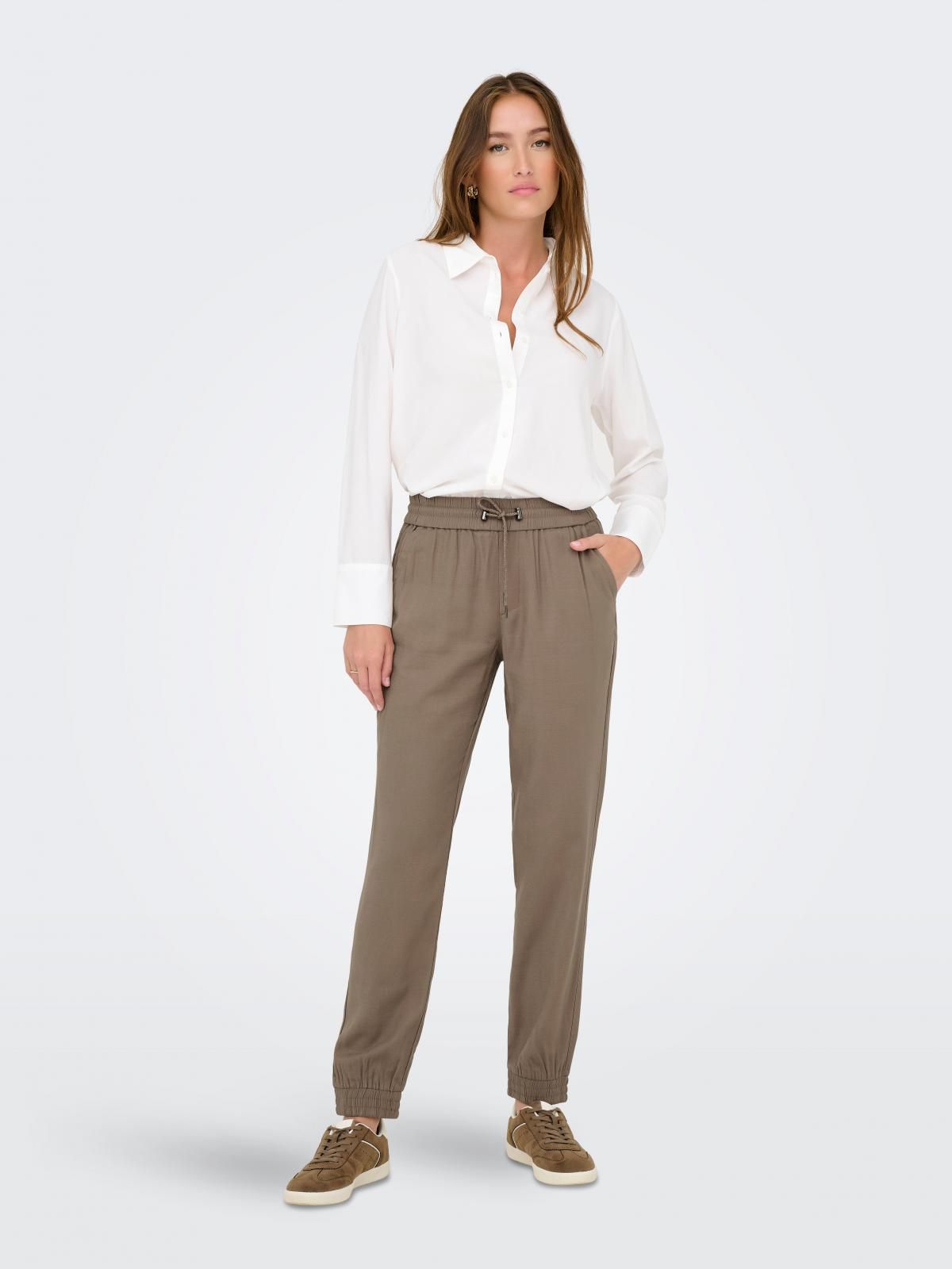 온리 미니멀 레귤러핏 와이드 팬츠 15203946_120 GREY / WALNUT - 상세 이미지 5