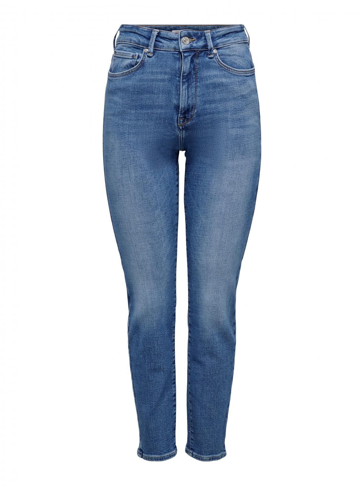 온리 하이웨이스트 데님 스트레이트핏 청바지 15283925_2115 BLUE / MEDIUM BLUE DENIM - 상세 이미지 3