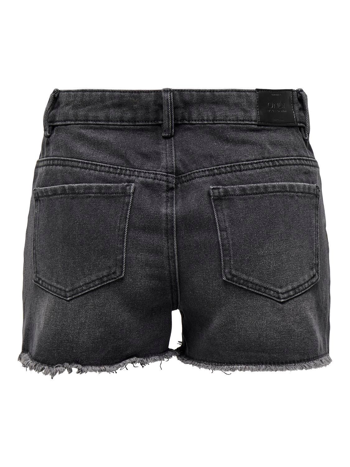 온리 테크니컬 하이웨이스트 데님 숏팬츠 15256232_8183 BLACK / WASHED BLACK - 상세 이미지 4