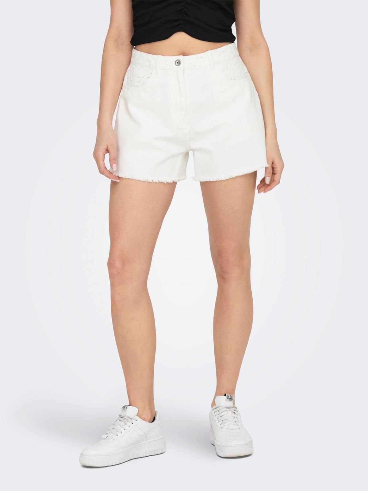 온리 하이웨이스트 레귤러핏 숏팬츠 화이트 15286849_5 WHITE / BRIGHT WHITE - 상품 이미지