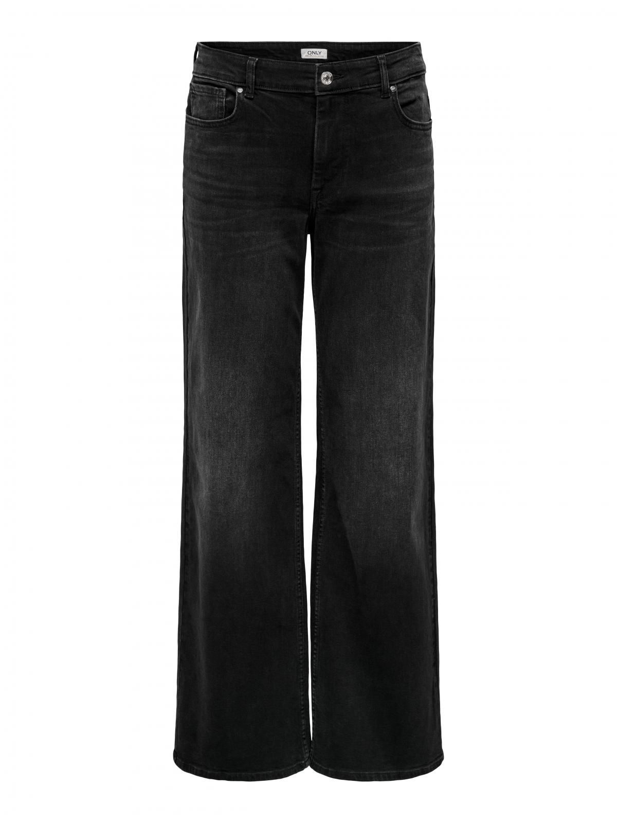 온리 와이드핏 데님 블랙 로우웨이스트 청바지 15345825_8183 BLACK / WASHED BLACK - 상세 이미지 3