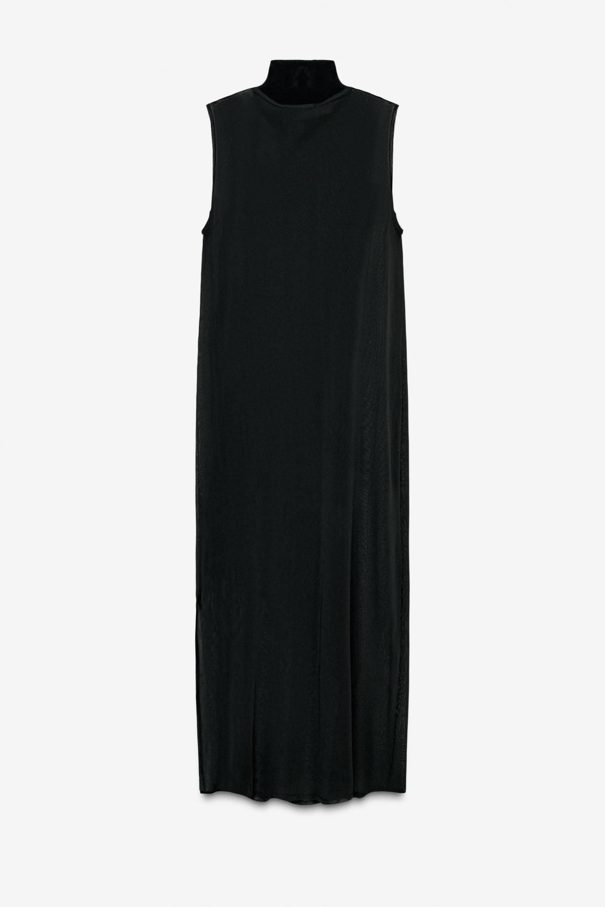 자라 더블레이어 하이넥 롱 원피스 2142/905 BLACK 이미지 6