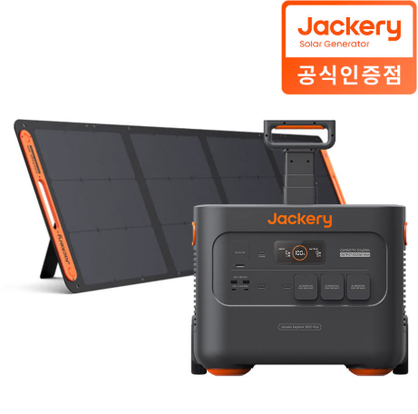 JACKERY 2000Plus 인산철 올인원 파워뱅크+200W 태양광 패널 세트