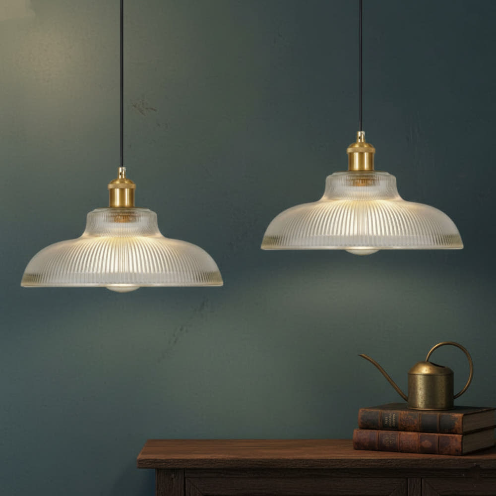 빈티지 플루트 글래스 펜던트 조명