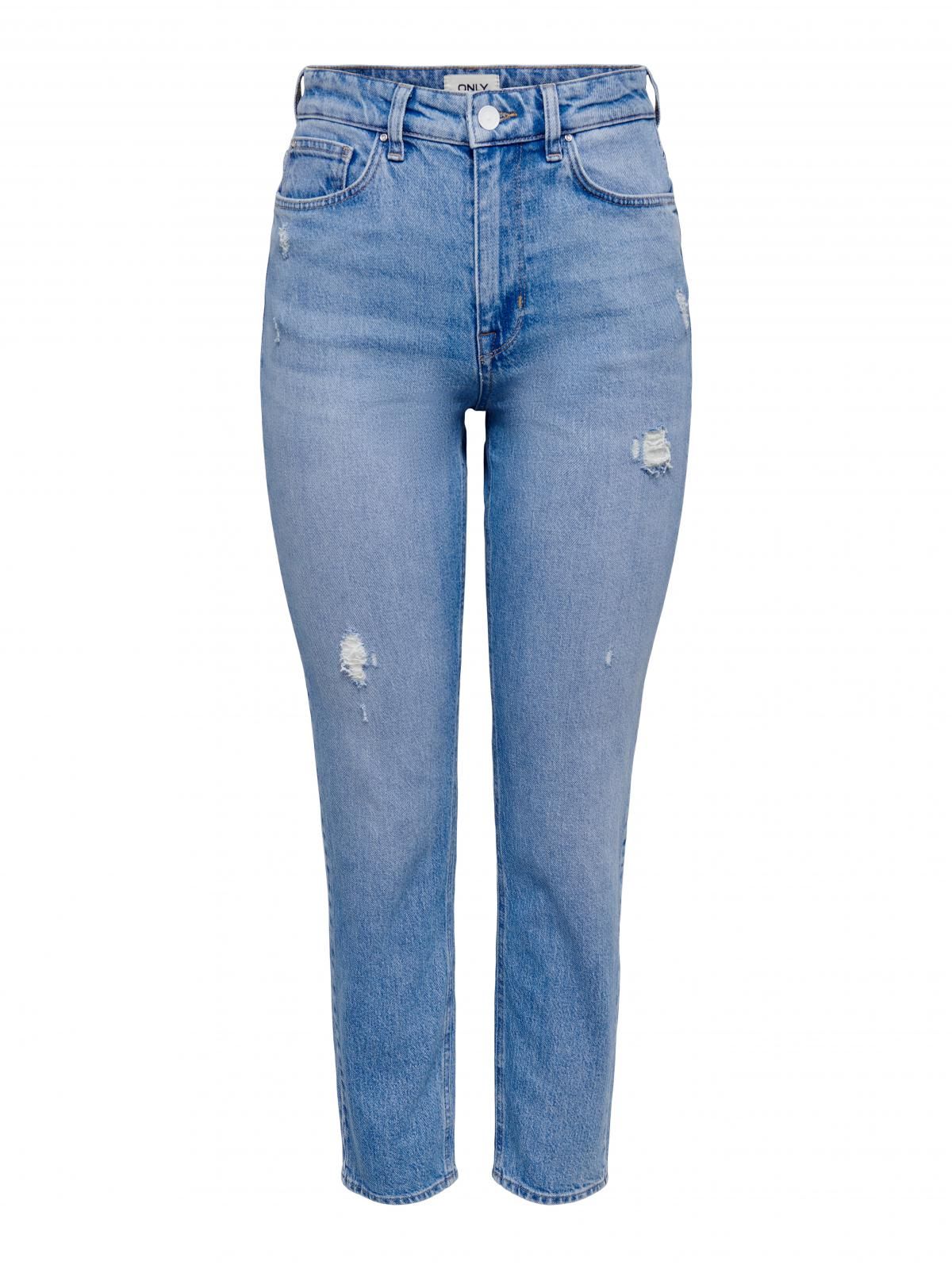 온리 연청 하이웨이스트 스트레이트 데님 진 15249500_2116 BLUE / LIGHT BLUE DENIM - 상세 이미지 3