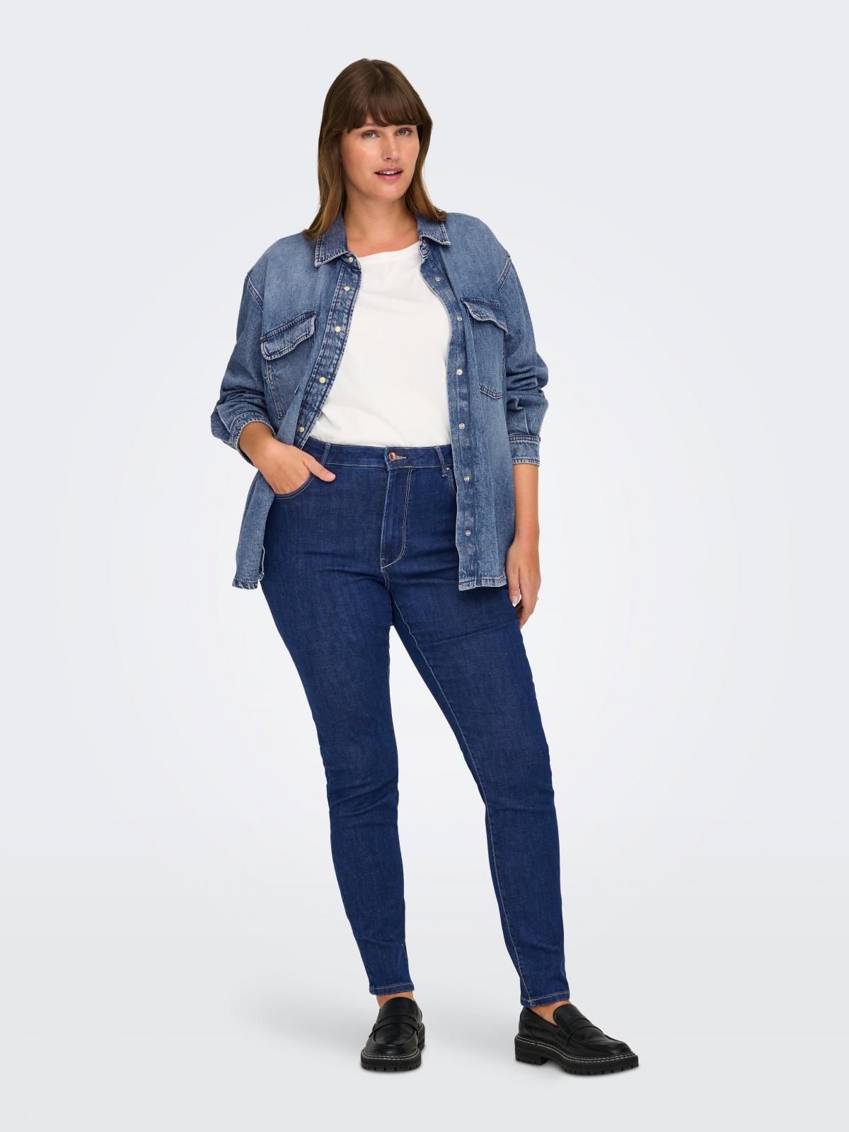온리 하이웨이스트 데님 스키니핏 진 15308787_2115 BLUE / MEDIUM BLUE DENIM - 상세 이미지 5