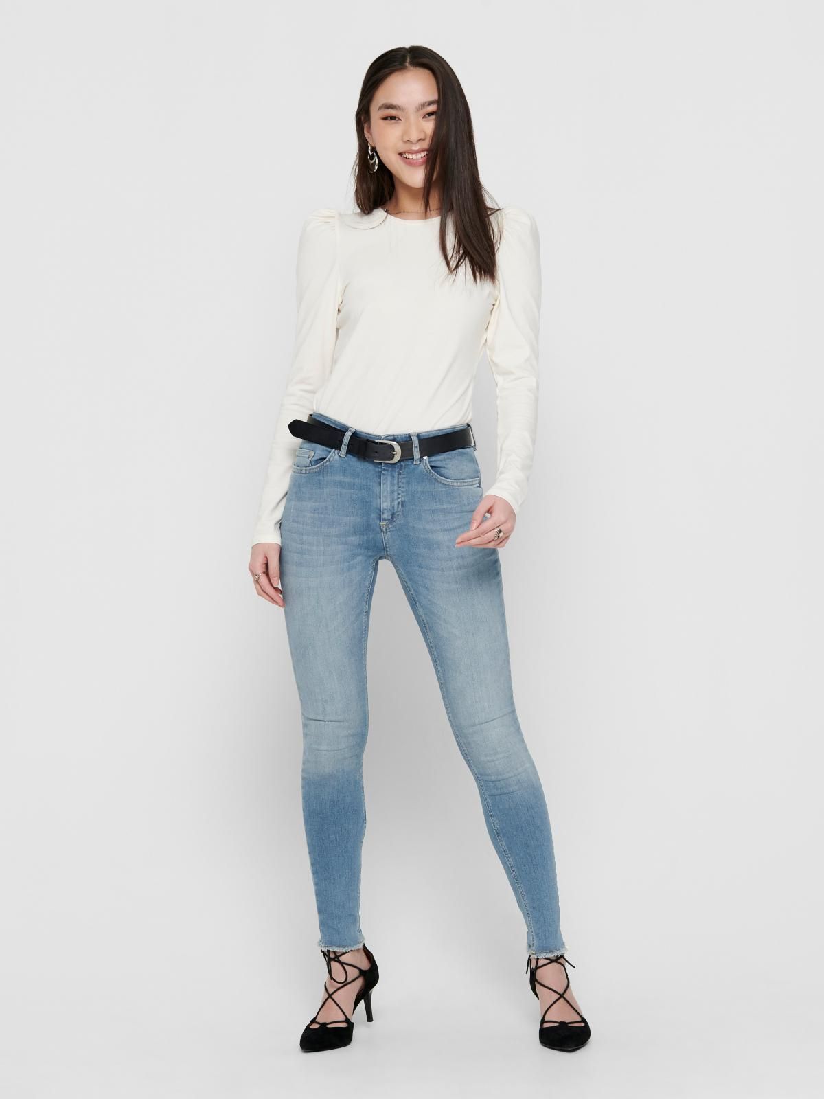 온리 미드웨이스트 스키니핏 연청 데님진 15162363_2116 BLUE / LIGHT BLUE DENIM - 상세 이미지 5