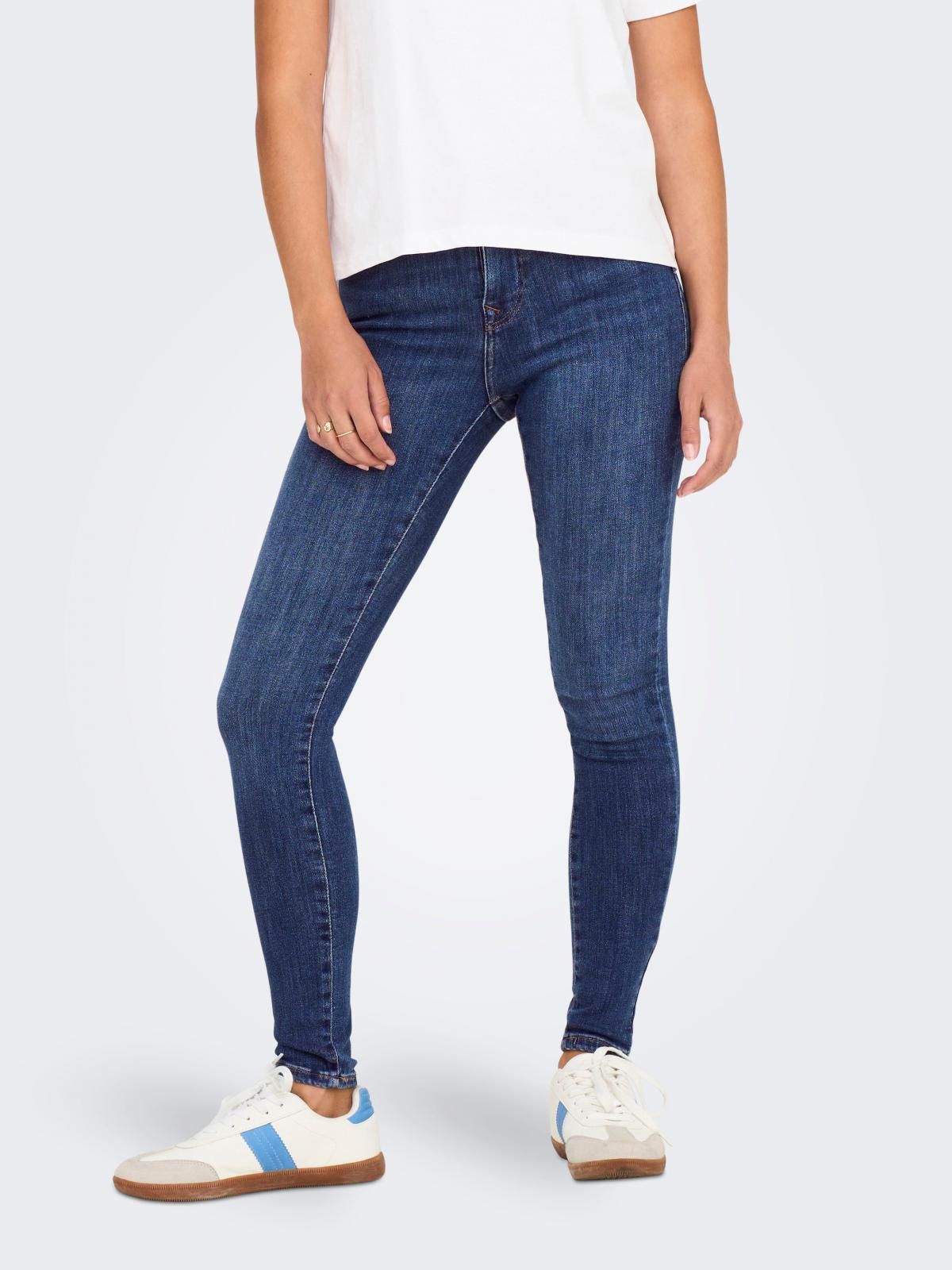 온리 데님 미드웨이스트 스키니핏 청바지 15313697_2114 BLUE / DARK BLUE DENIM - 상품 이미지