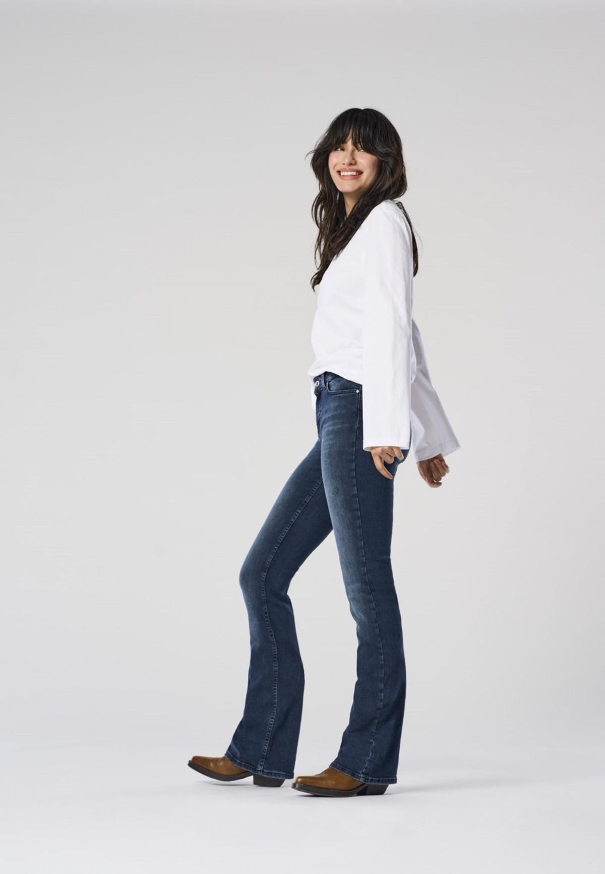 온리 데님 미드웨이스트 플레어핏 청바지 15233833_6603 BLACK / BLUE BLACK DENIM - 상세 이미지 2