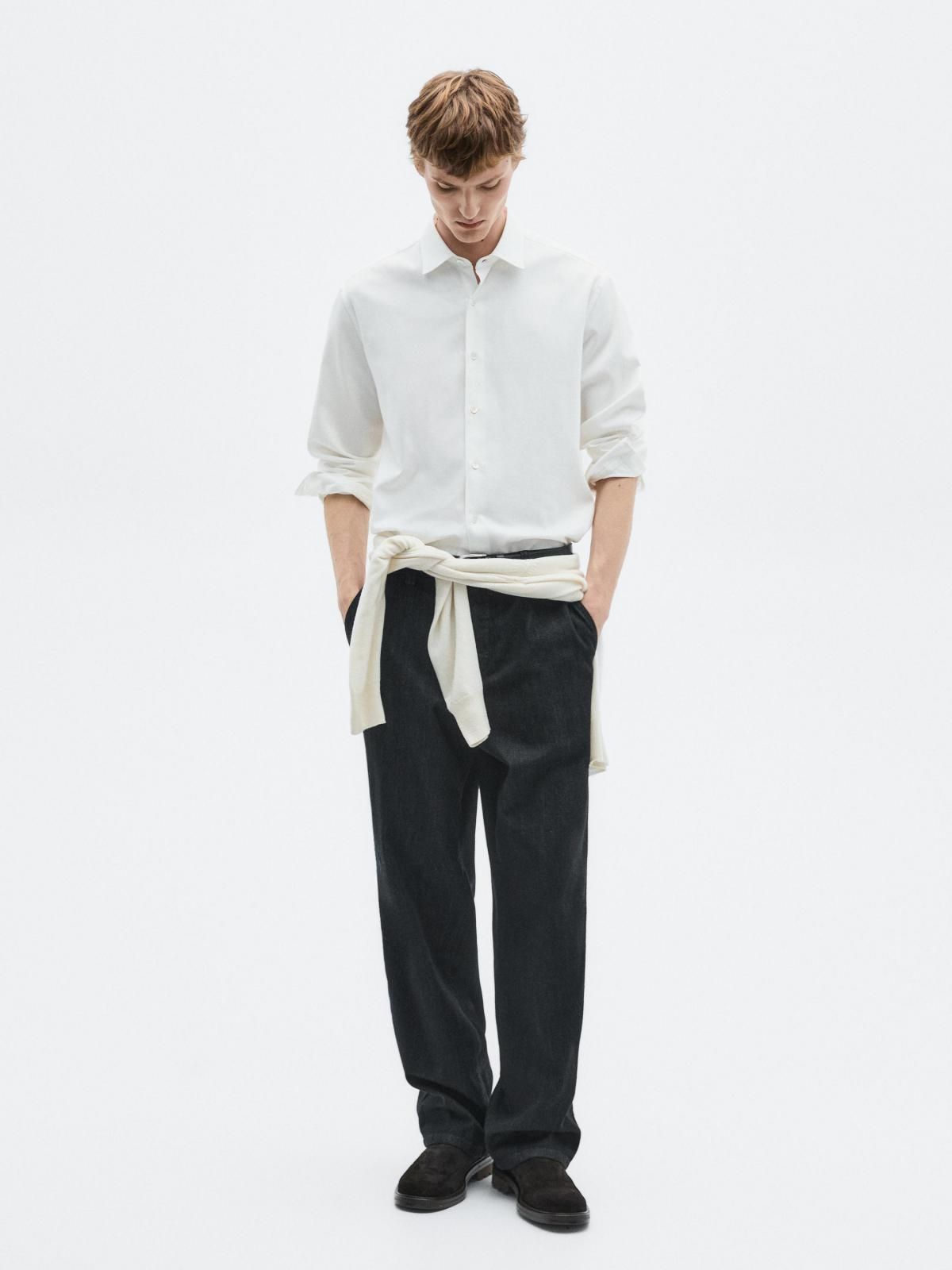마시모두띠 옥스포드 레귤러핏 코튼블렌드 긴팔셔츠 0179/880 WHITE - 상세 이미지 2