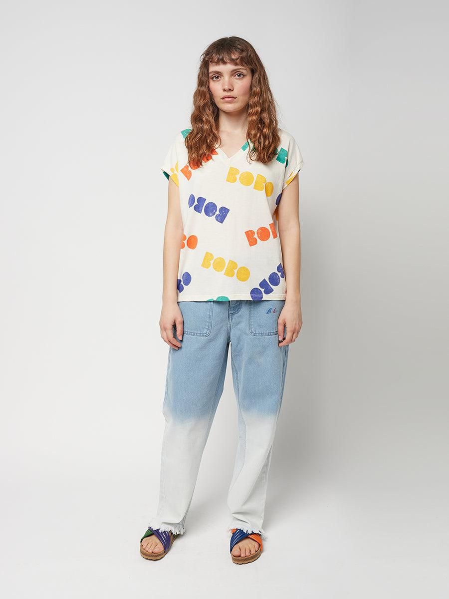 보보쇼즈 오가닉 루즈핏 브이넥 프린트 반팔 티셔츠 122TD002 ONE COLOR - 상세 이미지 4