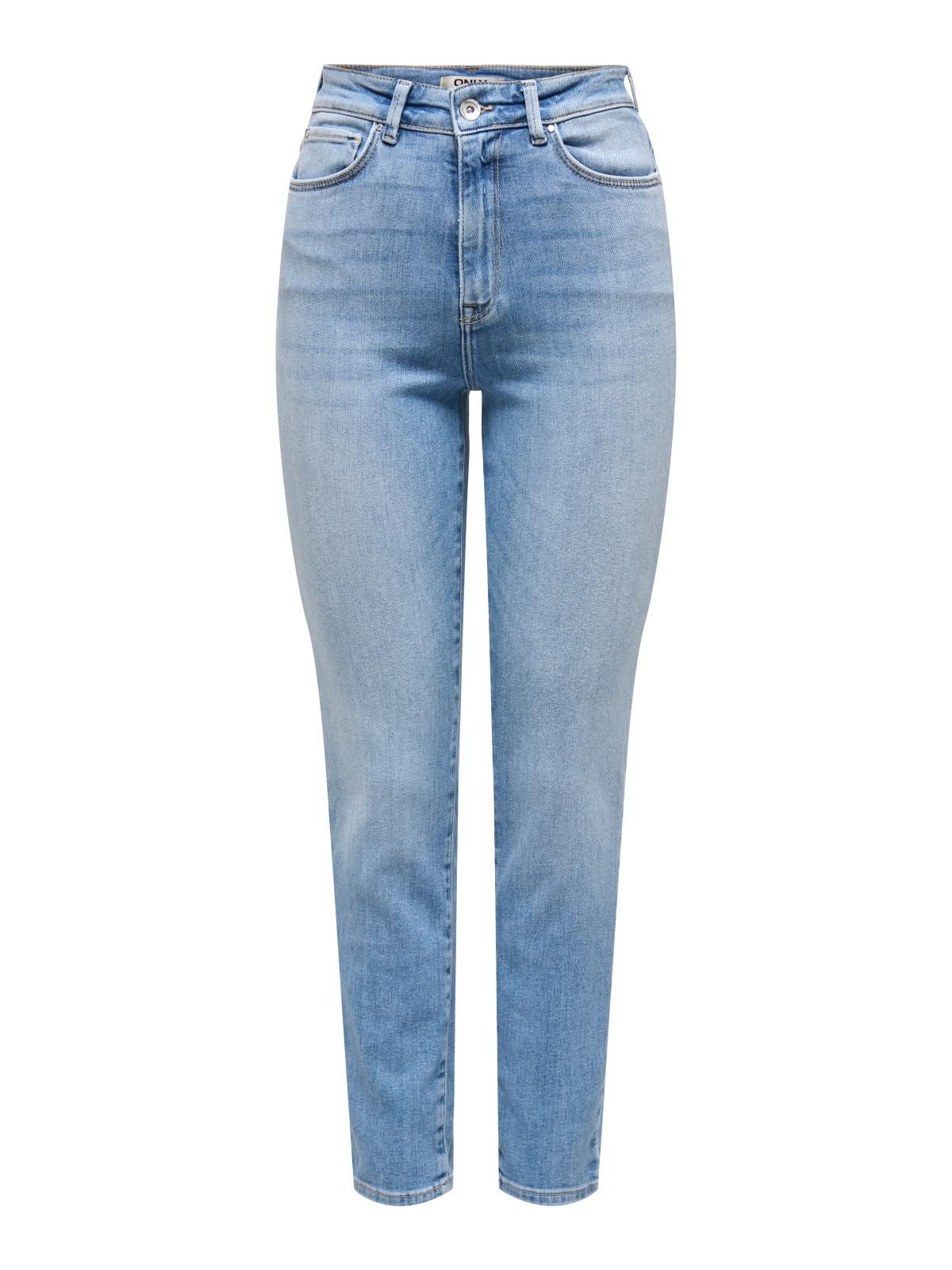 온리 하이웨이스트 스트레이트핏 데님 청바지 15339471_2116 BLUE / LIGHT BLUE DENIM - 상세 이미지 3