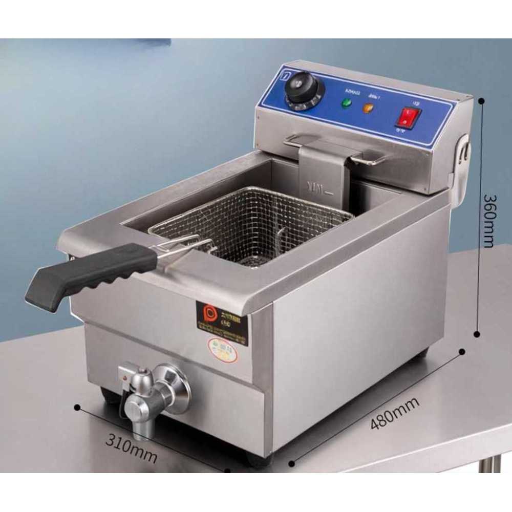 업소용 튀김기 대용량 전기 프라이어 식당 조리 기계 단일 12L 3500W 핸들 - 상세 이미지 5