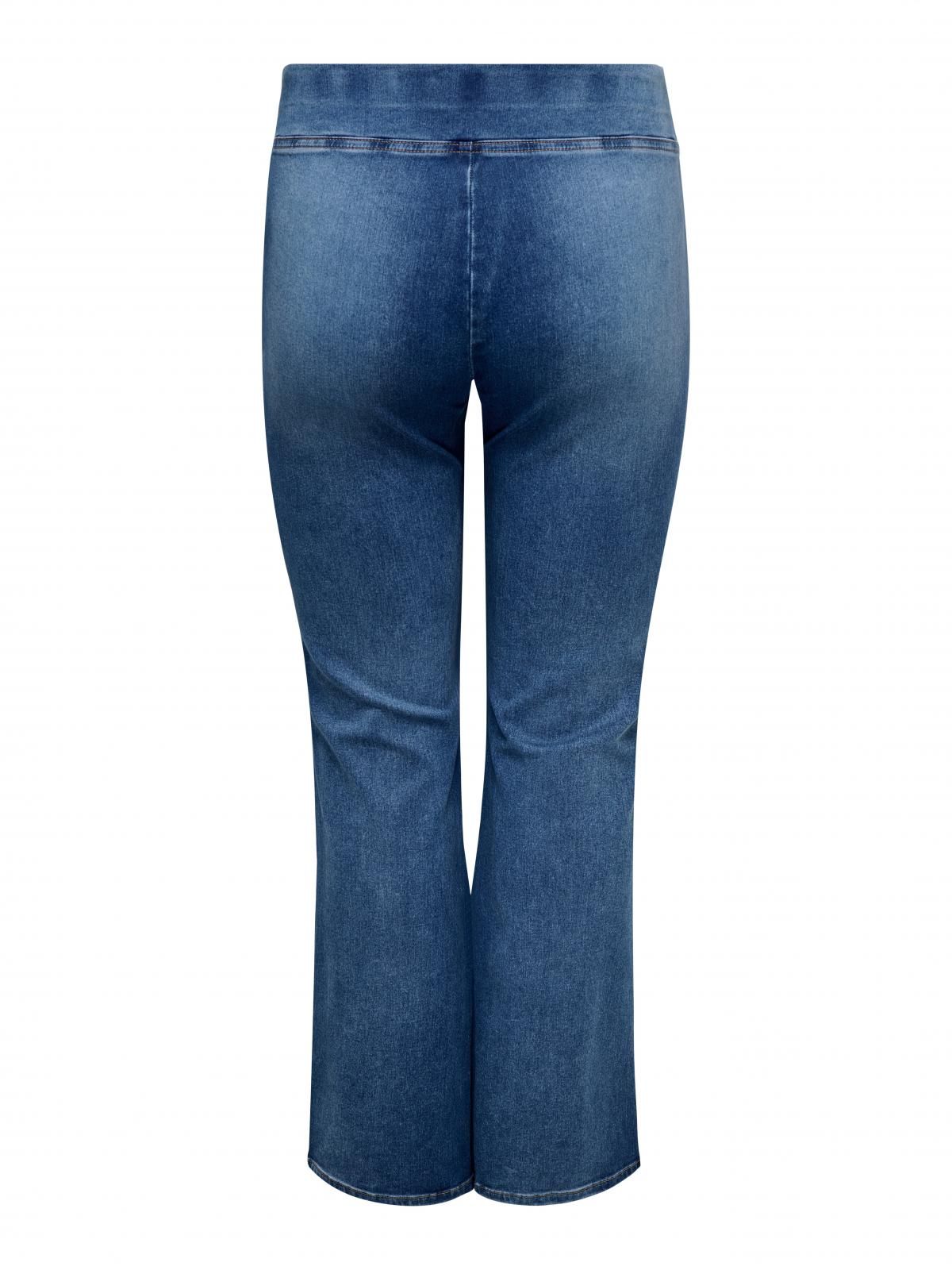 온리 하이웨이스트 플레어핏 데님 팬츠 15348262_2115 BLUE / MEDIUM BLUE DENIM - 상세 이미지 4