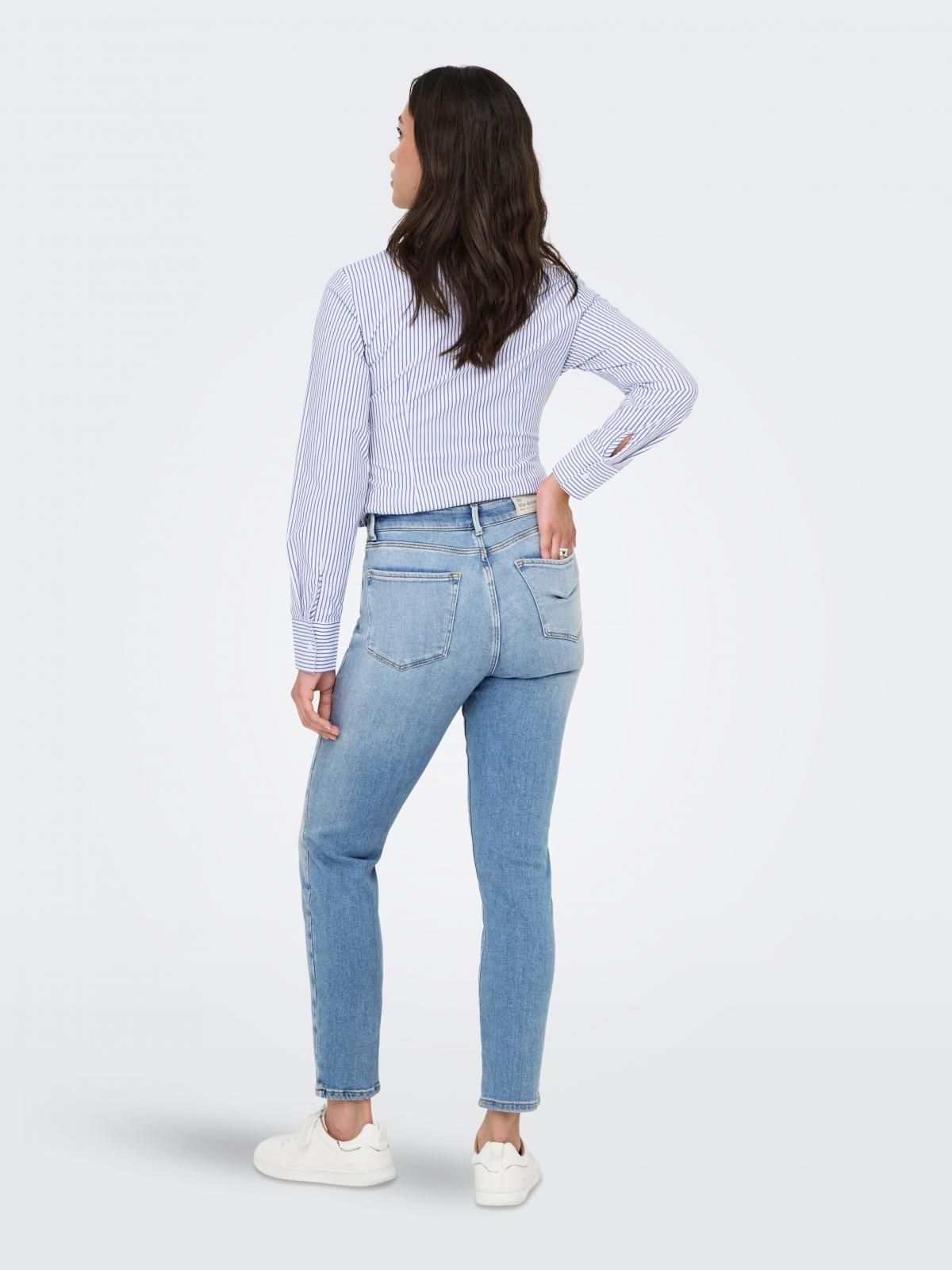 온리 하이웨이스트 스트레이트핏 데님 청바지 15339471_2116 BLUE / LIGHT BLUE DENIM - 상세 이미지 2