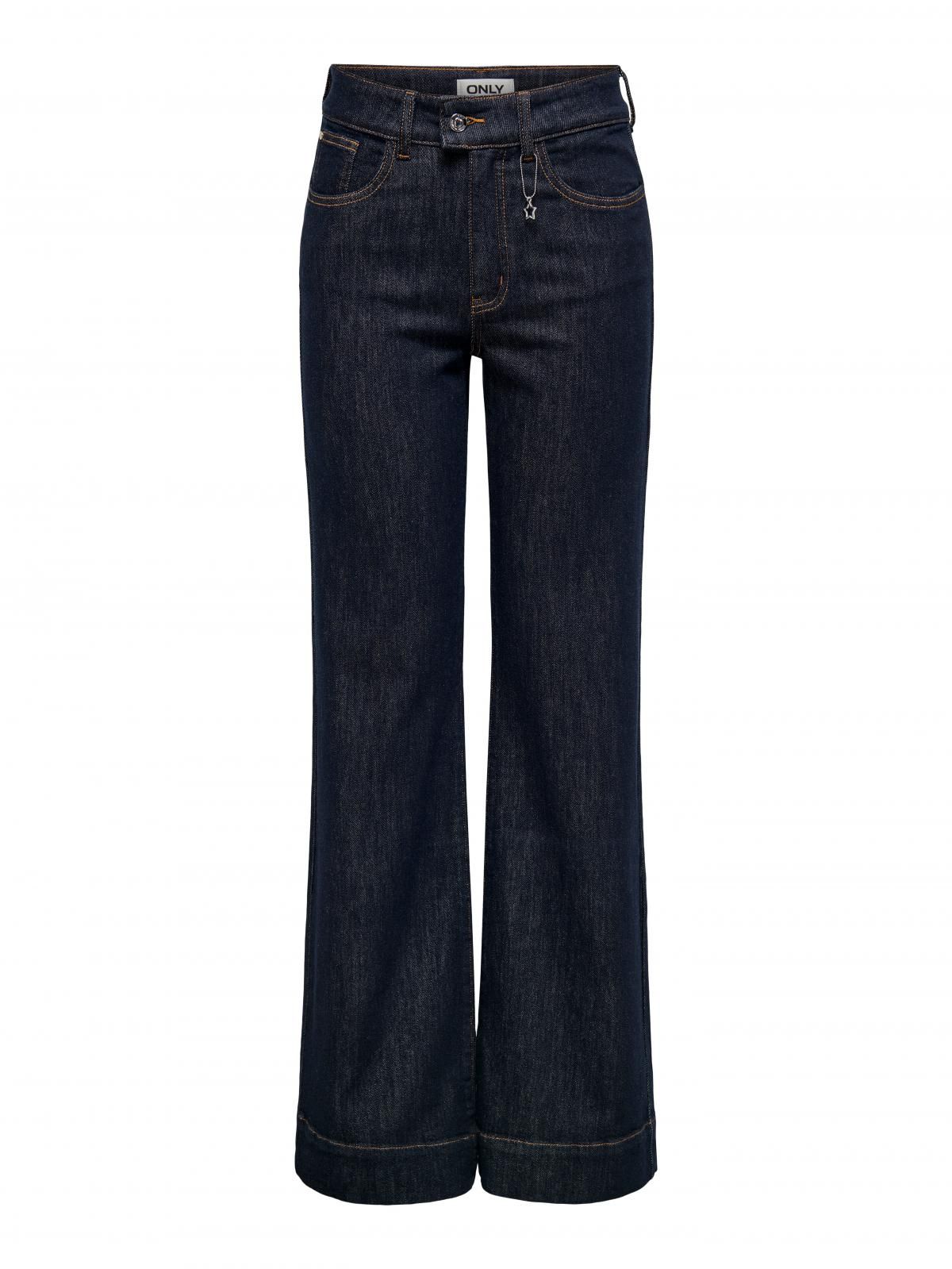 온리 하이웨이스트 진청 와이드핏 청바지 15334976_2114 BLUE / DARK BLUE DENIM - 상세 이미지 3