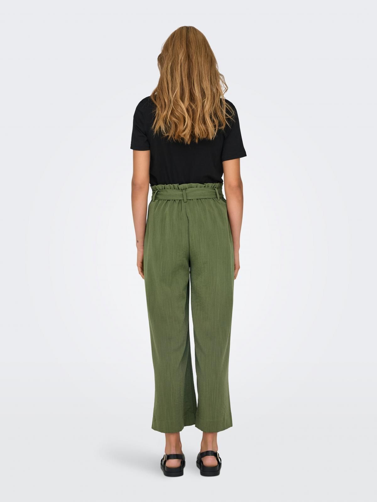 온리 페이퍼백 와이드 플레어드핏 벨트 팬츠 15269628_4263_968368 GREEN / KALAMATA - 상세 이미지 2