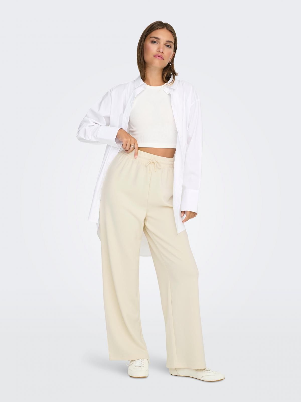 온리 컴포트 와이드핏 플레어드 팬츠 밴딩 15346400_13 GREY / BIRCH - 상세 이미지 5