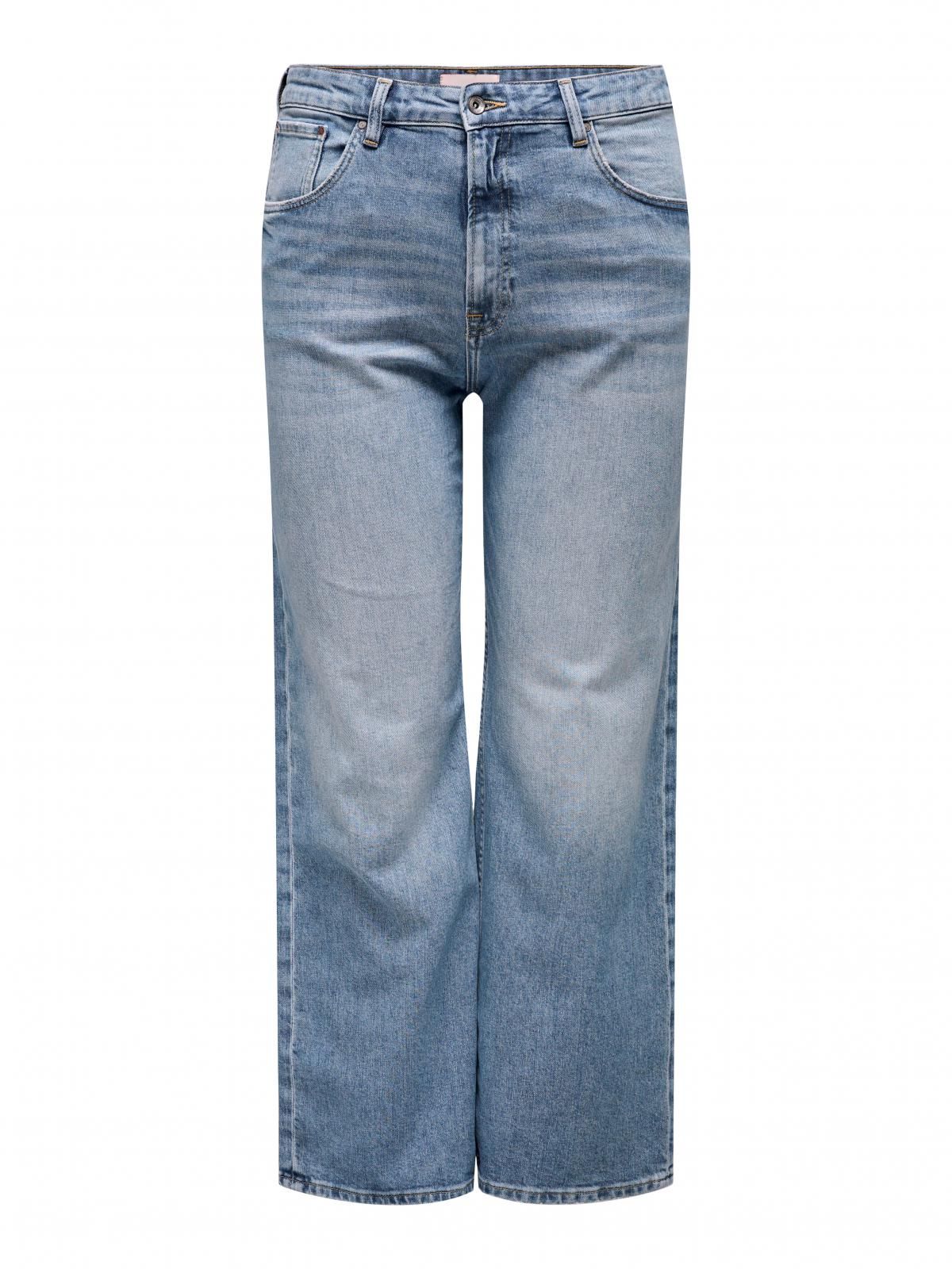 온리 하이웨이스트 와이드핏 청바지 빅사이즈 15312933_2116 BLUE / LIGHT BLUE DENIM - 상세 이미지 3