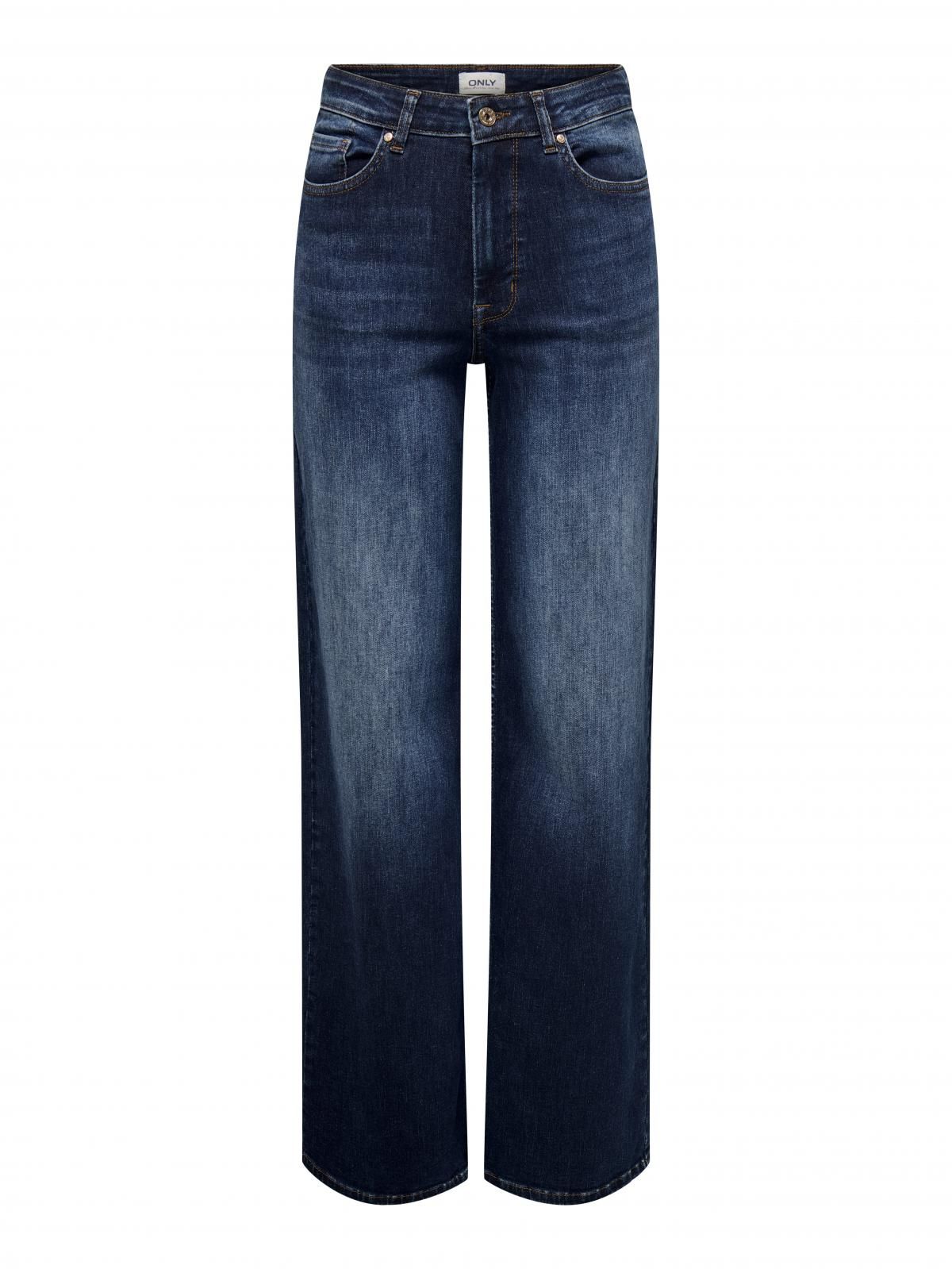 온리 데님 하이웨이스트 진청 와이드핏 청바지 15318405_2114 BLUE / DARK BLUE DENIM - 상세 이미지 3