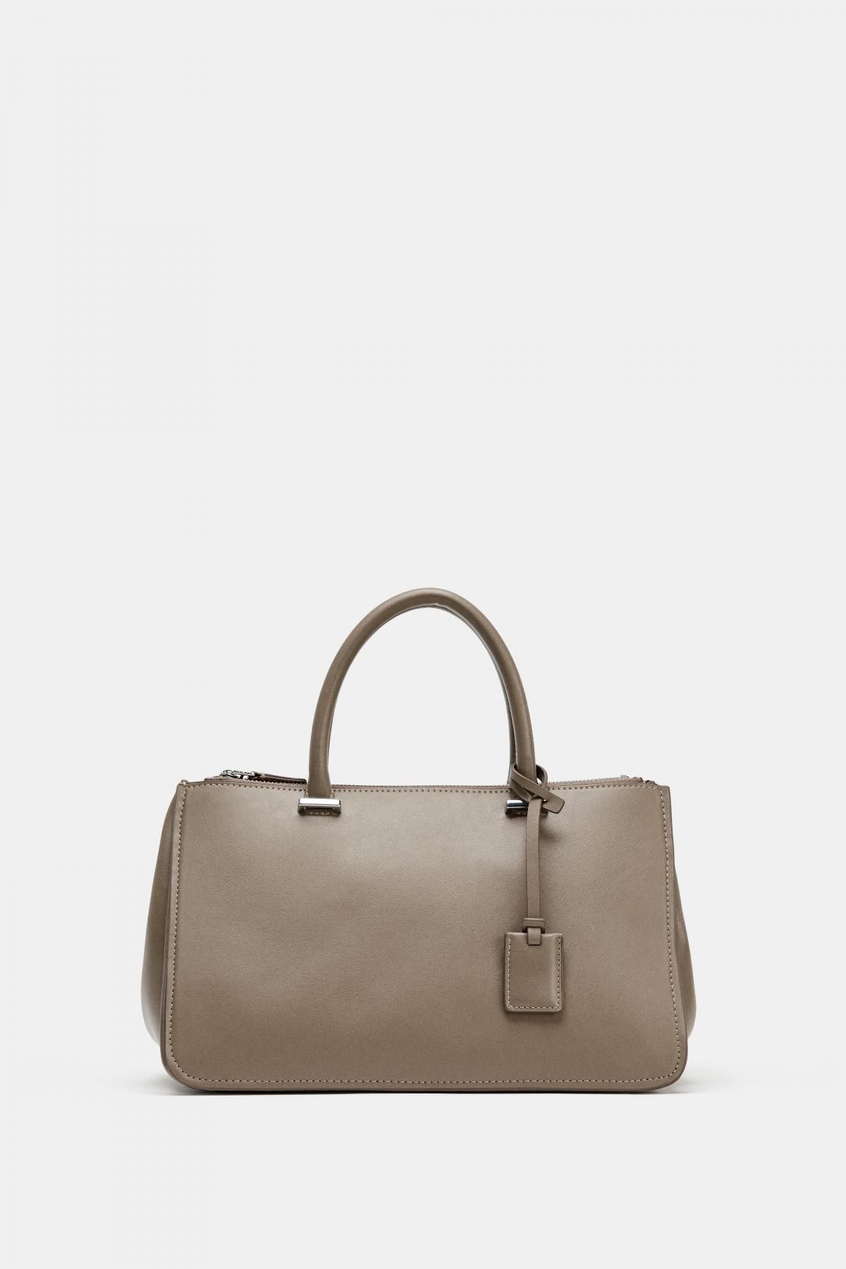 자라 클래식 더블핸들 시티 토트백 6752/610 TAUPE GREY - 메인 이미지