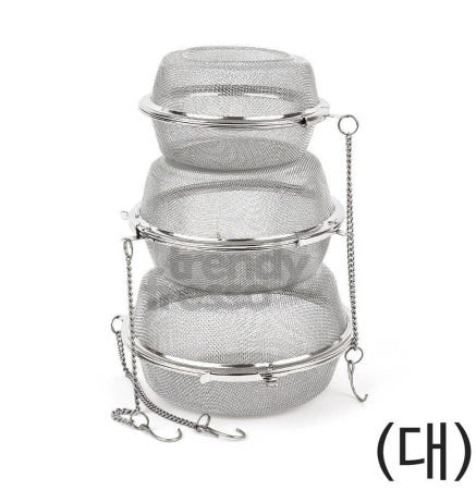 [트렌디프레소협력사]데이슬롯 스텐 다시통 대형 2개 육수망 국물내기채반 채망