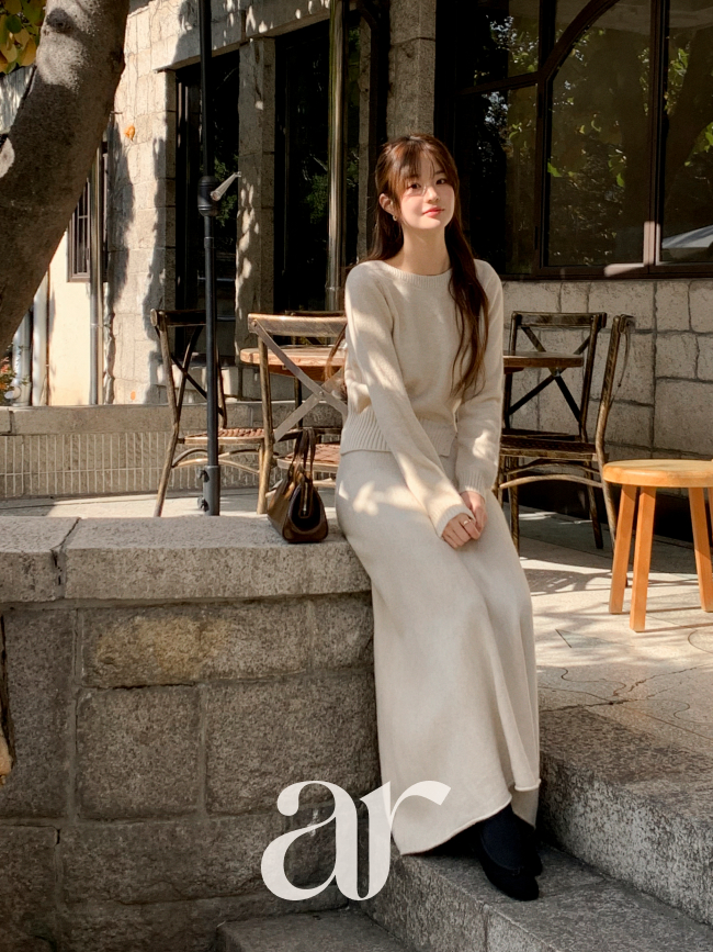 버튼 포인트 니트 롱 스커트 투피스 세트 st2984 - 상세 이미지 2