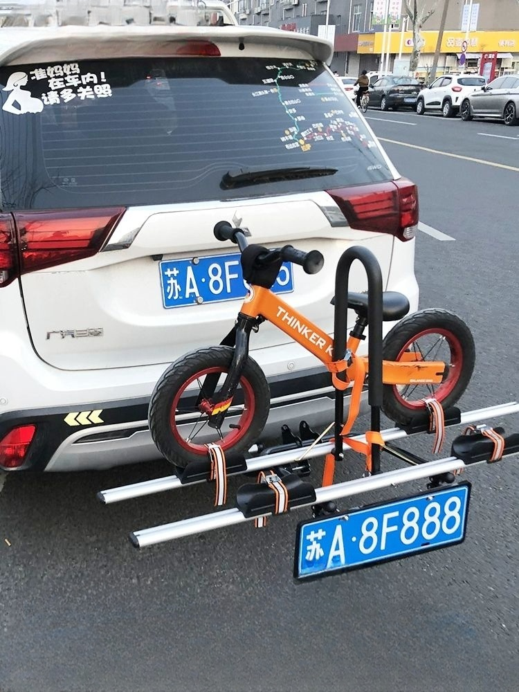 차량 자전거 거치대 후미랙 차량용 접이식 고정대 SUV 고탄소강 블랙 2대 후크형